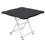Black Minimalist Cat Ear Folding Table Indoor Outdoor Portable Stall Desk Decor