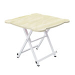 White Minimalist Cat Ear Folding Table Indoor Outdoor Portable Stall Desk Decor