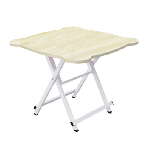 White Minimalist Cat Ear Folding Table Indoor Outdoor Portable Stall Desk Decor