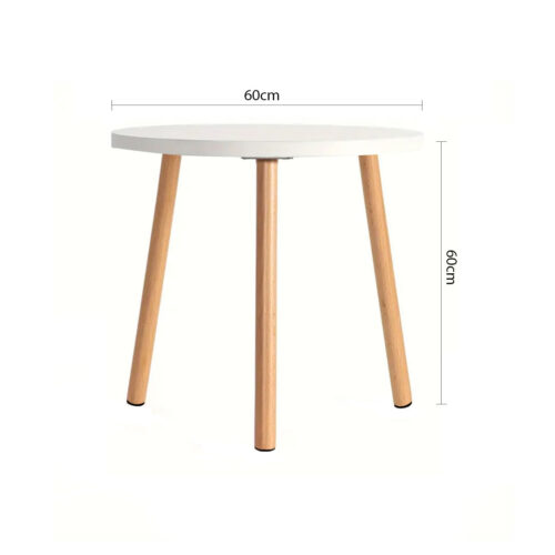 60x60cm White Small Side Coffee Table Decor - Image 6
