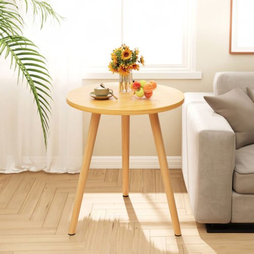 60x72cm Walnut Small Side Coffee Table Decor - Image 5