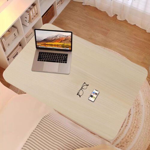 40x80cm White Maple Bedside Table Movable Bedroom Desk Student Computer Table - Image 4