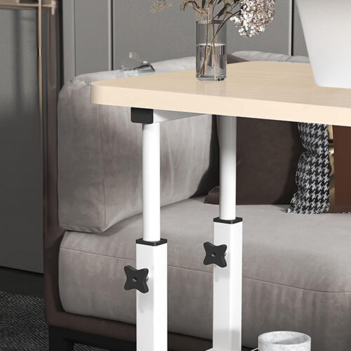 40x80cm White Maple Bedside Table Movable Bedroom Desk Student Computer Table - Image 5