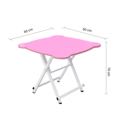 2x Pink Minimalist Cat Ear Folding Table Indoor Outdoor Portable Stall Desk Decor - Image 6