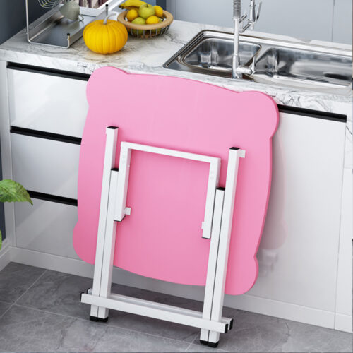 2x White Minimalist Cat Ear Folding Table Indoor Outdoor Portable Stall Desk Decor - Image 5