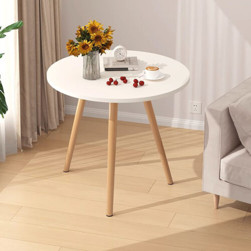 2x 60x72cm White Small Side Coffee Table Decor - Image 2