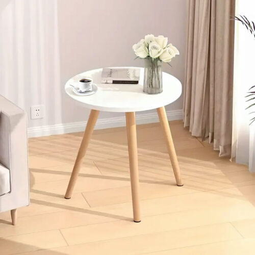 2x 60x72cm White Small Side Coffee Table Decor - Image 4