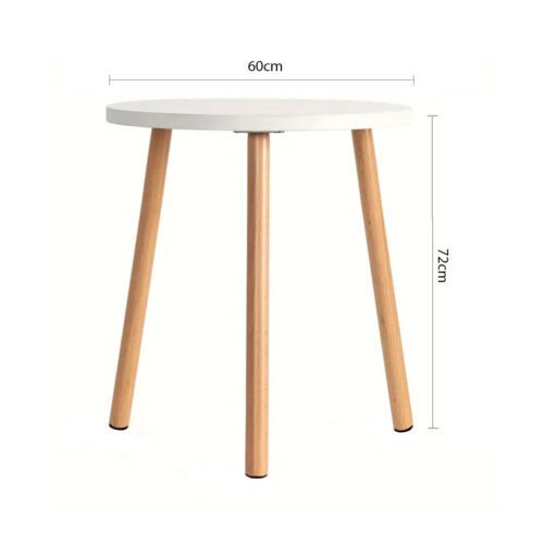 2x 60x72cm White Small Side Coffee Table Decor - Image 6