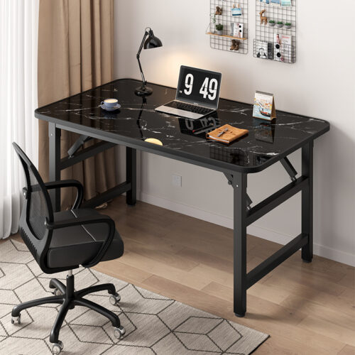 120x60cm Black Folding Computer Study Table Easy Assembly Desk No Chair - Image 2