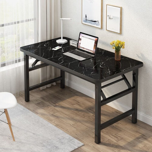 120x60cm Black Folding Computer Study Table Easy Assembly Desk No Chair - Image 3