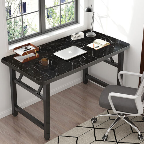 120x60cm Black Folding Computer Study Table Easy Assembly Desk No Chair - Image 4