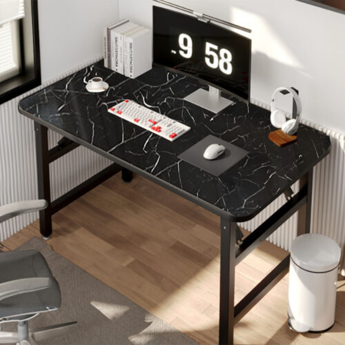 120x60cm Black Folding Computer Study Table Easy Assembly Desk No Chair - Image 5