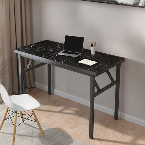 120x60cm Black Folding Computer Study Table Easy Assembly Desk No Chair - Image 6