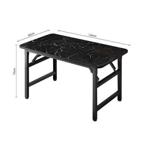 120x60cm Black Folding Computer Study Table Easy Assembly Desk No Chair - Image 7