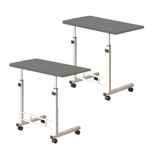 2x 40x80cm Gray Bedside Table Movable Bedroom Desk Student Computer Table