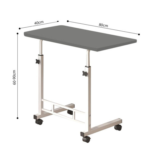 2x 40x80cm Gray Bedside Table Movable Bedroom Desk Student Computer Table - Image 6