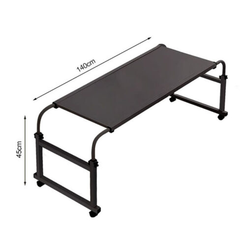 140x45cm Black Cross Bed Movable Desk Table Adjustable Length Height - Image 5