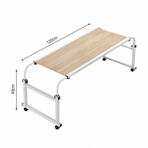 2x 120x45cm Wood Cross Bed Movable Desk Table Adjustble Length Height - Image 5