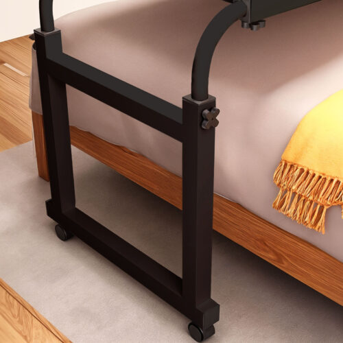 2x 140x45cm Black Cross Bed Movable Desk Table Adjustable Length Height - Image 6