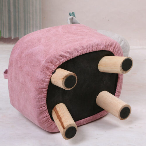 2x Red Children Bench Elephant Character Round Ottoman Stool Soft Small Comfy Seat Decor - Image 8