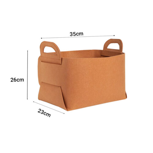 Large Coffee Folding Felt Storage Portable Collapsible Bag Home Office Folding Organiser with Carry Handles - Image 5