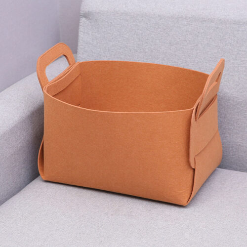 Large Coffee Folding Felt Storage Portable Collapsible Bag Home Office Folding Organiser with Carry Handles - Image 10
