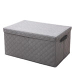 Medium Grey Non-Woven Diamond Quilt Grid Fabric Storage/Organizer