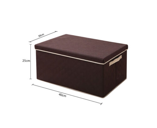 Medium Coffee Non-Woven Diamond Quilt Grid Fabric Storage/Organizer Box - Image 4