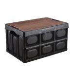 34.5x22cm 18L Black Car Camping Folding Storage Box Crate Stackable Container No Handle