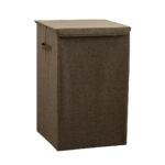 Coffee Medium Collapsible Laundry Hamper Storage Box Folding Canvas Basket Organiser