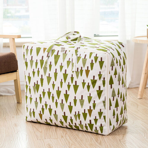 2x Green Pine Tree Medium Storage Luggage Bag Double Zipper Folding Travel Organisers - Image 2