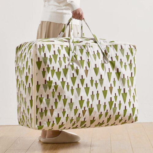 2x Green Pine Tree Medium Storage Luggage Bag Double Zipper Folding Travel Organisers - Image 3