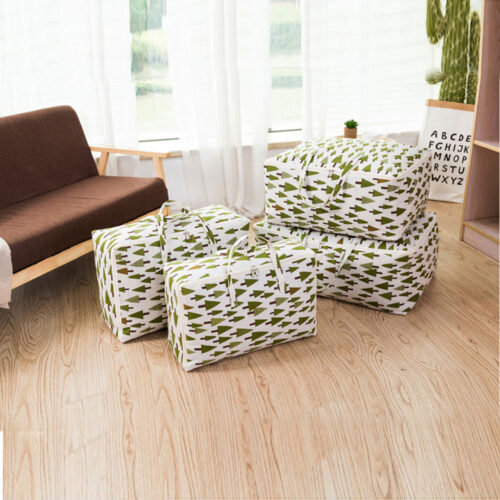 2x Green Pine Tree Medium Storage Luggage Bag Double Zipper Folding Travel Organisers - Image 5