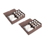 2x Coffee Flip Top Underwear Storage Box Folding Wardrobe Partition Drawer Home Organiser