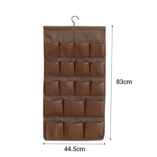 2x Coffee Double Sided Hanging Storage Bag Underwear Bra Socks Mesh Pocket Hanger Home Organiser - Image 5