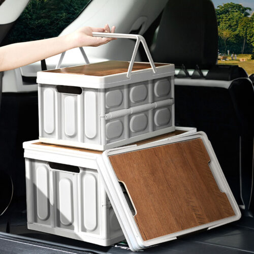 2x 34.5x22cm 18L White Car Camping Folding Storage Box Crate Stackable Container No Handle - Image 10