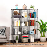 2x Black Portable 12-Cube Storage Organiser Folding DIY Modular Grid Space Saving Shelf