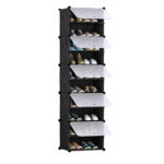10 Tier Shoe Rack Organizer Sneaker Storage Stackable Stand Cabinet Portable Wardrobe with Cover