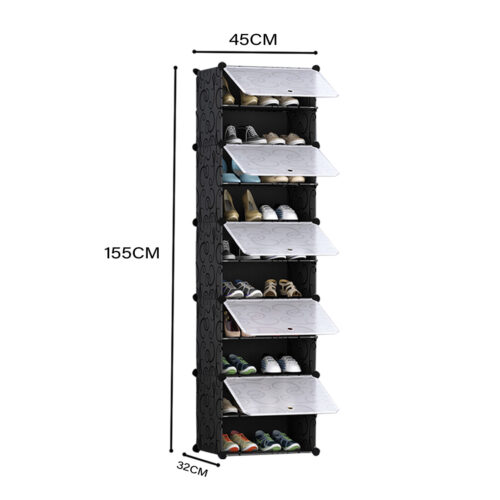 10 Tier Shoe Rack Organizer Sneaker Storage Stackable Stand Cabinet Portable Wardrobe with Cover - Image 2
