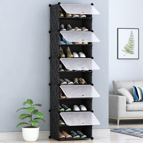 10 Tier Shoe Rack Organizer Sneaker Storage Stackable Stand Cabinet Portable Wardrobe with Cover - Image 6