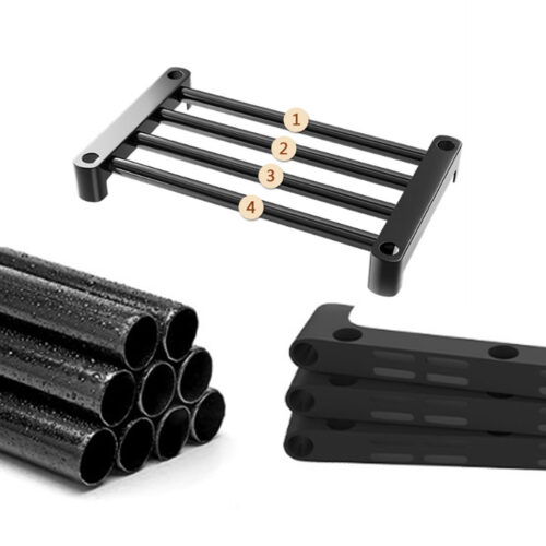 12-Shelf Tier Shoe Storage Shelf Space-Saving Caddy Rack Organiser with Side Hooks Black - Image 8