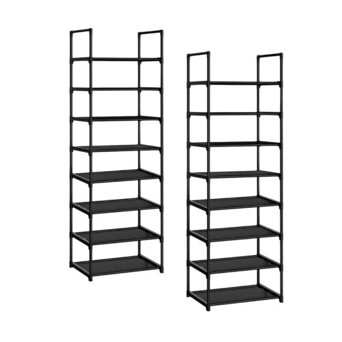 2x 8 Tier Shoe Storage Shelf Space-Saving Caddy Rack Organiser with Handle