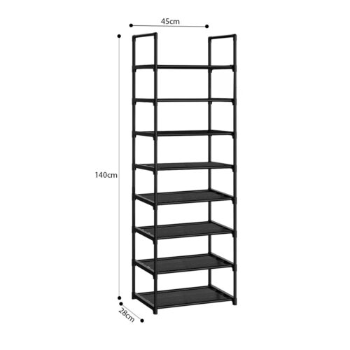 2x 8 Tier Shoe Storage Shelf Space-Saving Caddy Rack Organiser with Handle - Image 6