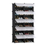10 Tier 2 Column Shoe Rack Organizer Sneaker Storage Stackable Stand Cabinet Portable Wardrobe with Cover