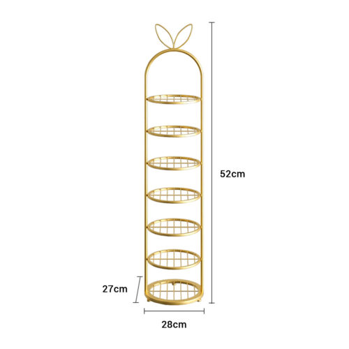 2x 7 Tier Bunny Ears Shape Gold Plated Metal Shoe Organizer Space Saving Portable Storage Shelf - Image 3