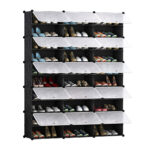 10 Tier 3 Column Shoe Rack Organizer Sneaker Storage Stackable Stand Cabinet Portable Wardrobe with Cover
