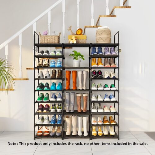 2x 21-Shelf Tier Shoe Storage Shelf Space-Saving Caddy Rack Organiser with Handle - Image 2