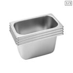 4x Gastronorm GN Pan Full Size 1/3 GN Pan 15cm Deep Stainless Steel Tray