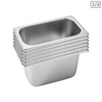 6X Gastronorm GN Pan Full Size 1/3 GN Pan 15cm Deep Stainless Steel Tray