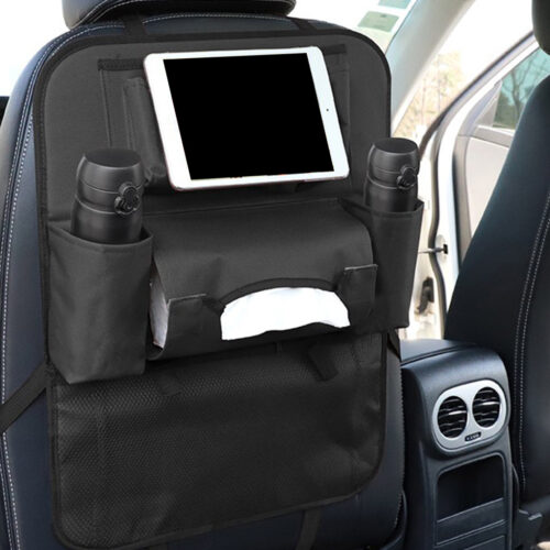 PVC Leather Car Back Seat Storage Bag Multi-Pocket Organizer Backseat iPad Mini Holder Black - Image 5